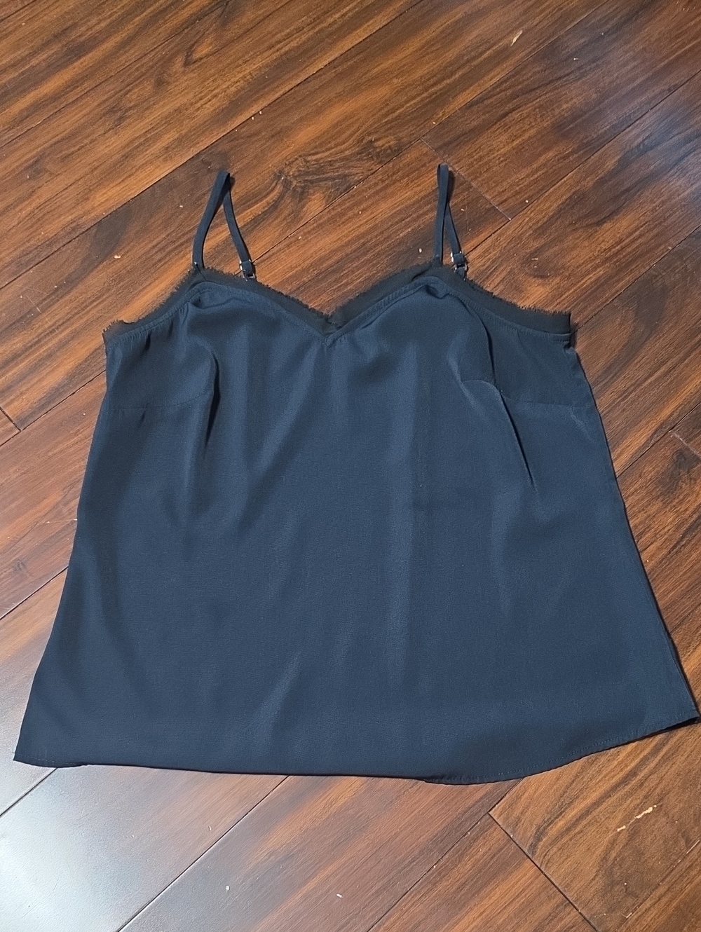 Black Lace-Trim Camisole Tank Top